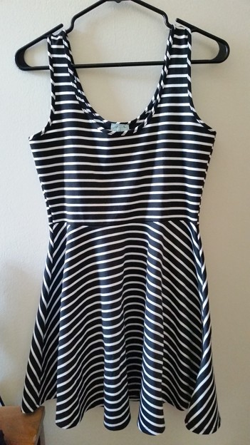 Stripe dress size L[$8]