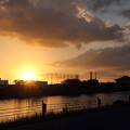 写真: 落陽・・水俣川下流