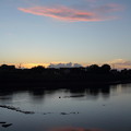 写真: 水俣川の夕焼け