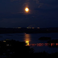 写真: 満月光景・松島湾