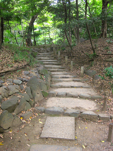 Stone stairs in Koishikawa Korakuen Garden