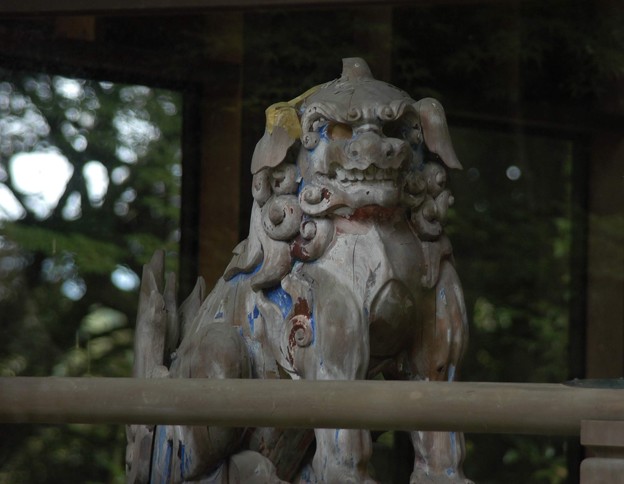 出水神社  木製の狛犬