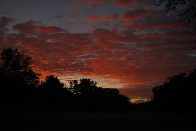 写真: The Sunrise over the Golf Course.