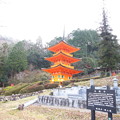 写真: 師走の長福寺三重塔