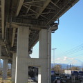 写真: 小田原厚木道路橋脚と富士山