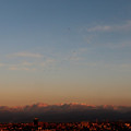 写真: 夕日に染まる立山連峰
