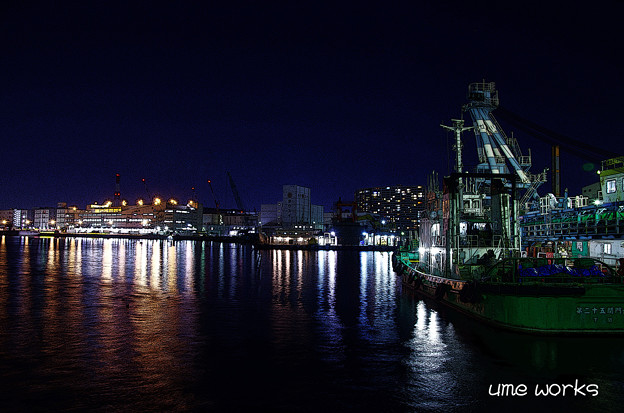 写真: AM0:00 港湾夜景