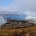写真: 霧が襲う山中湖