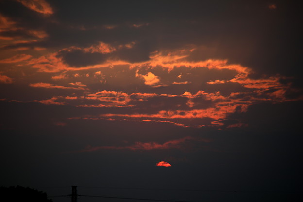 写真: 落日の夕焼け