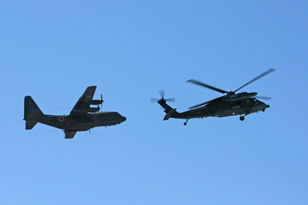 写真: C-130H&UH-60J　災害派遣デモ　2014年　IMG_9645_2