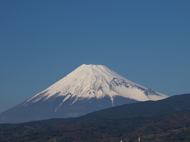 写真: 沼津から富士山をのぞむ