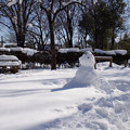 旧加藤家前庭の雪だるま