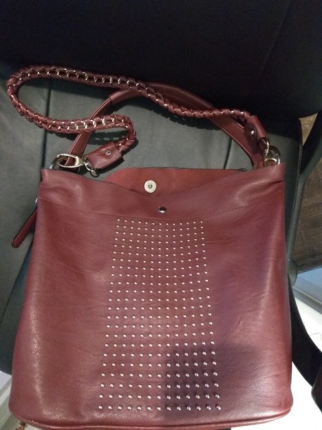 10. Leather red bag $20