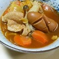 写真: @CHLionRagbaby kenちゃん！我が家のトマト鍋〜。鶏肉とうぃんなー、やさい...