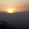 大山からの夕陽