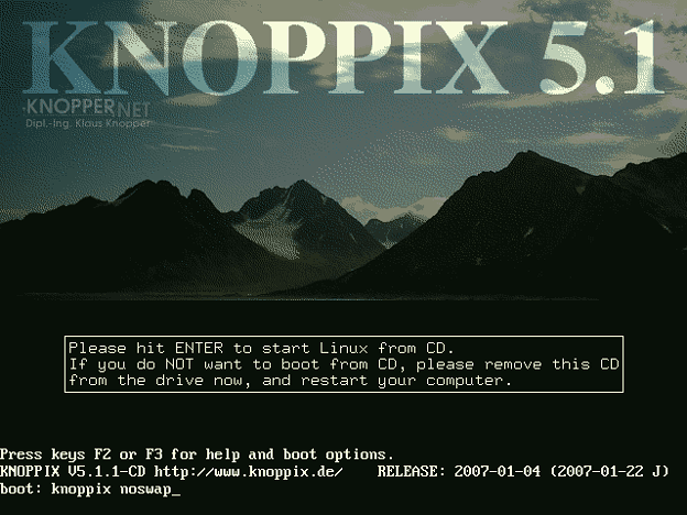 写真: KNOPPIX1
