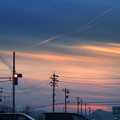 写真: 塚町のうせつ待ちの夕焼け