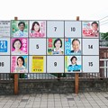 写真: 2019.07.08　駅前　選挙ポスター掲示場