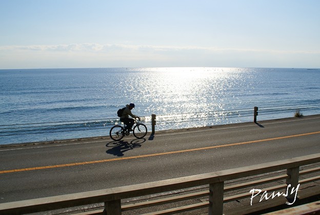 写真: 潮風と・・cycling〜♪
