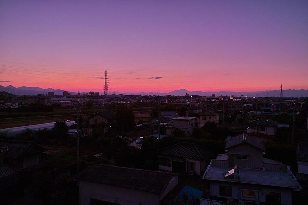 写真: 夕景浅間山