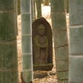 写真: 竹林の中の石仏