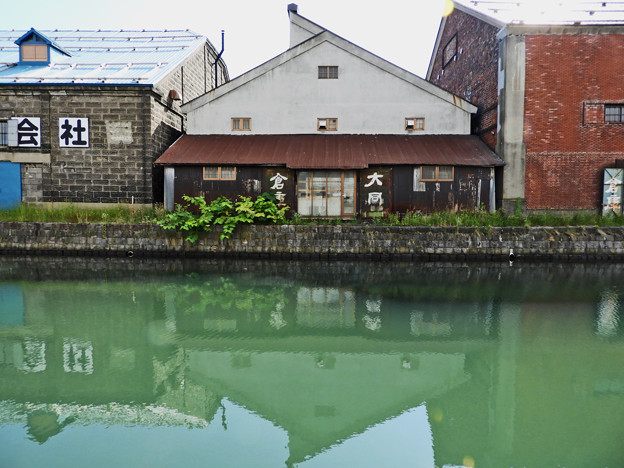 写真: 小樽運河にて
