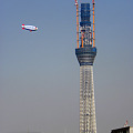 写真: 東京スカイツリーと飛行船