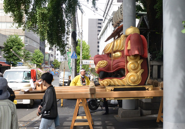 写真: 築地波除神社 獅子祭