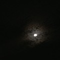 写真: 遠くからおぼろ月