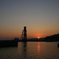 港の夕陽
