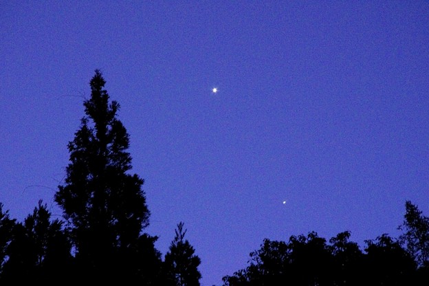 写真: 金星と木星