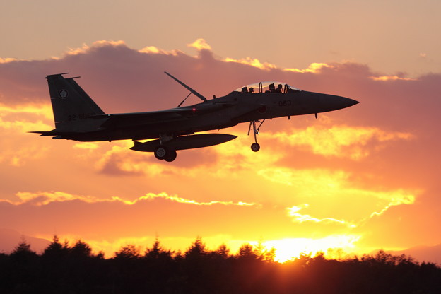 写真: F-15 夕焼け