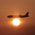 写真: A320 Sun set