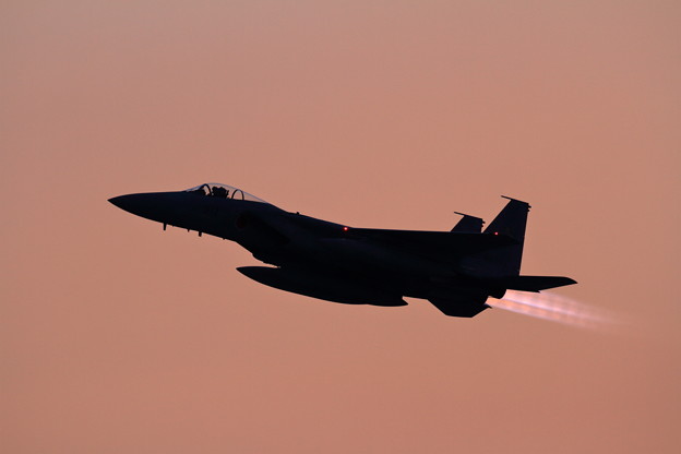 F-15J 夕焼け空にtakeoff