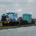 写真: 高岳1号機関車＋シキ180(変圧器積載)