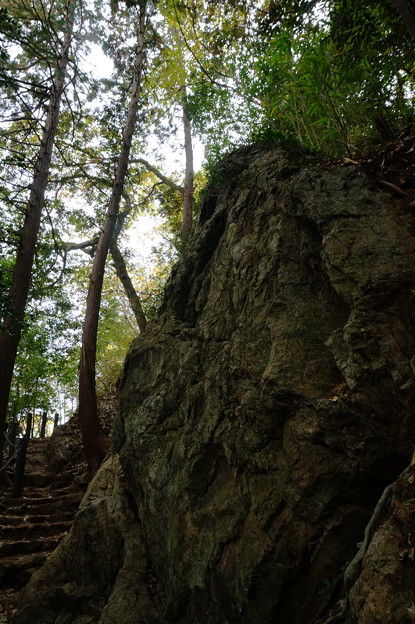 写真: 巨岩、奇岩の脇を