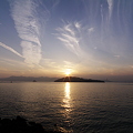 写真: 笠佐島　幻日の落日