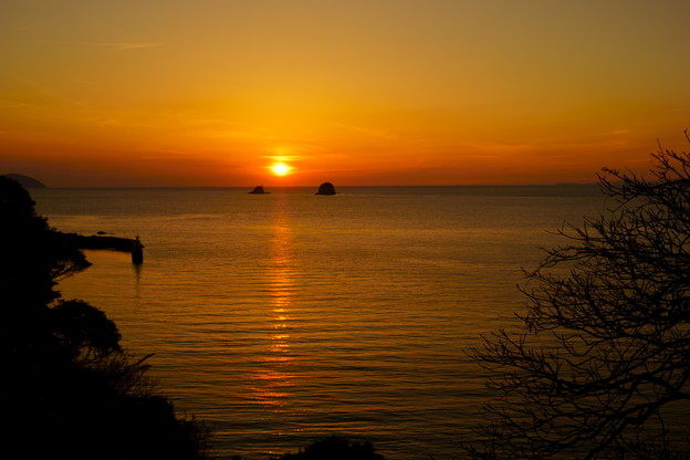 写真: 叶島の夕陽