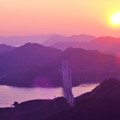 因島大橋の夕陽＠高見山展望台20.2.4