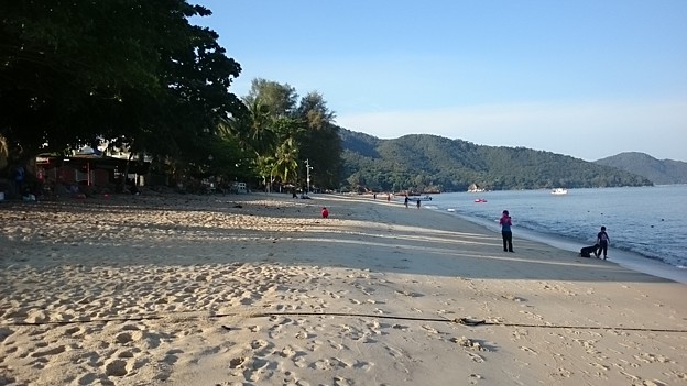 朝の浜辺
