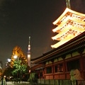 写真: 浅草寺の夜景