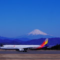 静岡空港で富士山　　アシアナ航空