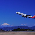 静岡空港で富士山　　アシアナ航空　JPEG現像