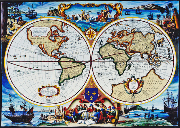 写真: 中世の世界地図・模写