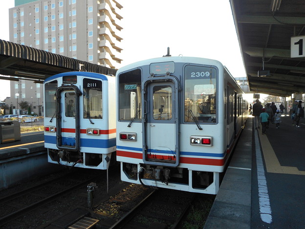 写真: 関東鉄道キハ2111・キハ2309　2016-11-3