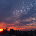 写真: 飯豊朝日連峰からの日の出　朝焼け