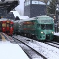由布院駅と雪景色　２