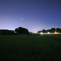 Photos: 夕暮れの水田と星　＋ホタル？