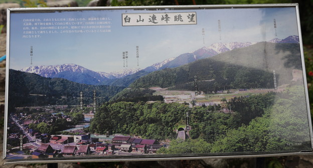写真: 白川郷展望台から　白山連峰眺望