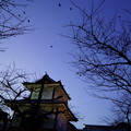 夕暮れの石川門とカラス
